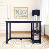 Plank+Beam Solid Wood Computer Desk with Shelves, Simple Desk for Bedroom, Home Office Study Desk, 47.25" - 2 of 4
