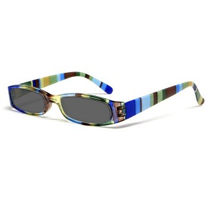 Calabria R576S Womens Colorful Striped Reading Polarized Sunglasses Incredibly Lightweight and Comfortable Soft Slip In Case Included (Purple +1.50) - 1 of 4