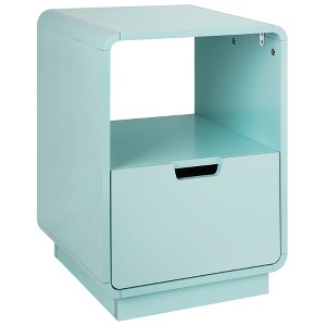 eHemco Contemporary Side Table End Table with Storage Drawer, White, 22.8H x 15.7W x 15D inches - 1 of 4