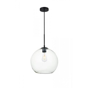 Elegant Lighting Baxter 1 Light Black Pendant With Clear Glass - 1 of 4
