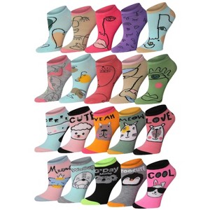 Colorful Trendy No Show Socks - 20 Pairs - 1 of 4