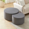 KWPZQEB Nesting Coffee Table Set of 2, Round Coffee Tables with Upholstered, Fabric Coffee Tables, Accent End Table, Ottoman for Living Room - 4 of 4