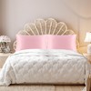 2 Pcs King(20"x36") Silky Satin Luxury Pillow Cases Pink - PiccoCasa - 2 of 4