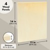 Bright Creations 4 Pack Unfinished Wood Panels for Painting, Blank Wooden Squares for Crafting & Art Pouring, 11x14 In - 4 of 4