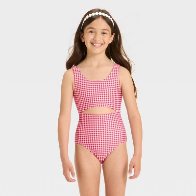 Girls' Gingham Printed One Piece Swimsuit - Cat & Jack™