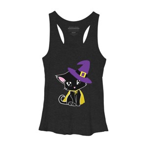 Women's Design By Humans Halloween Cat By AdrianaOliveira Racerback Tank Top - 1 of 3