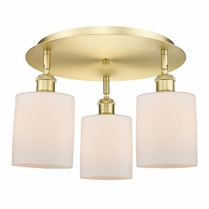 Cobbleskill - 3 Light Flush Mount In Art Deco Style-9.63 Inches Tall and 17.75 Inches Wide - 1 of 1