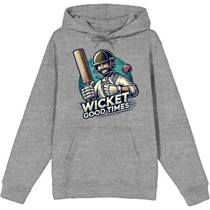Cricket Sports "Wicket Good Time"  Adult Long Sleeve Hoodie - 1 of 3