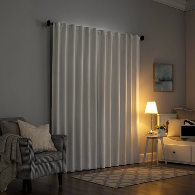 Ecru Velvet Blackout Thermal Back Tab Curtain Panel
