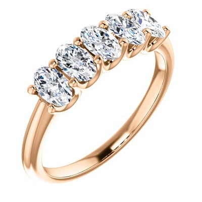 Pompeii3 1 1/2Ct Oval Moissanite Marquise Wedding Ring in White, Yellow or Rose Gold