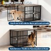 43 Inch Wooden Dog Crate Furniture, Indoor Pet Cage with Dual Doors and Food Bowl Holder, Heavy-Duty Kennel for Medium and Large Dogs - 4 of 4
