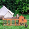 Outdoor Large Chicken Coop Hen Run House Chicken Coops With Nest Box For 6 Chickens 122x26x44.5 Inches - image 3 of 4