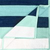 Coastal Blues Cotton Oversized Reversible Beach Towel Set of 2 by Blue Nile Mills - 3 of 4