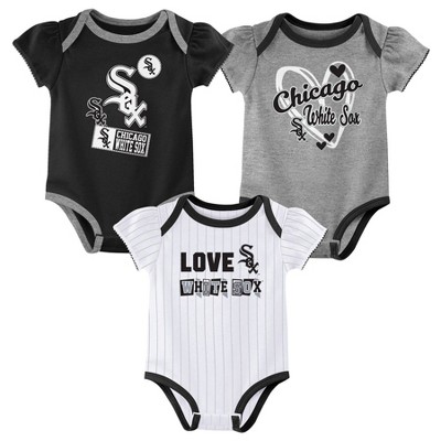 MLB Chicago White Sox Infant Girls' 3pk White Bodysuit