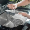 OU Scrub Brush with Ergonomic Handle, All Purpose Heavy Duty Cleaning Scrubber for Bathroom & Kitchen with Nonslip Handle, Scraper Edge & Hanging Loop - 4 of 4
