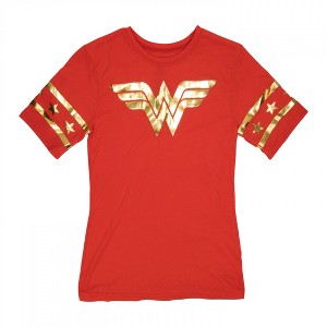 Womens Wonder Woman Gold Foil Classic Symbol T-Shirt - 1 of 4