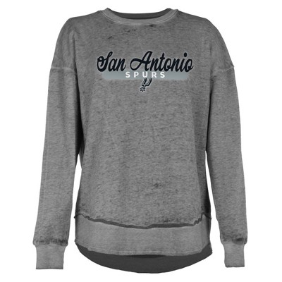 NBA San Antonio Spurs Women's Burnout Crew Neck Fleece Sweatshirt