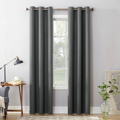 95&#34;x48&#34; Montego Casual Textured Grommet Curtain Panel Dark Gray - No. 918