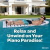 Jasonwell Inflatable Pool Mat Float for Adults, 70"x33" Lounger with Pillow Headrest, Portable Flat Tanning Float, Piano Design, White/Black - 4 of 4