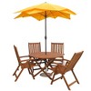 Northlight Round Outdoor Acacia Wood Folding Patio Dining Table 47" - Brown - 3 of 3