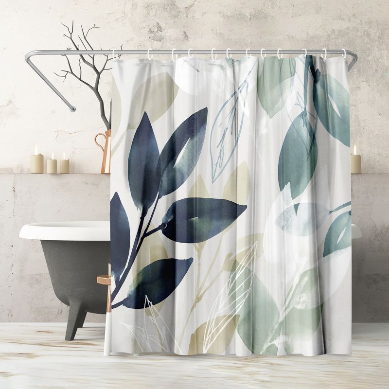 Americanflat 71" x 74" Shower Curtain, Green Sleeves I by PI Creative Art, 1 of 9