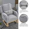 Teddy Rocking Chair with Lumbar Pillow, High Back Nursery Armchair with Storage Pocket, 27.5'' for Living Room-3irtyhousy - 3 of 4