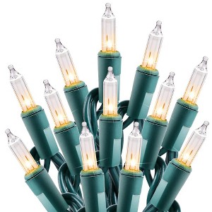 Itopfox Clear Christmas String Lights 100 Count Incandescent Mini Lights for Indoor Xmas Tree Garland Birthday Wedding Party Festival Decoration - 1 of 4