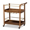 2 Tier Tahir Metal Mobile Bar Cart Brow/Gold - Baxton Studio - 4 of 4