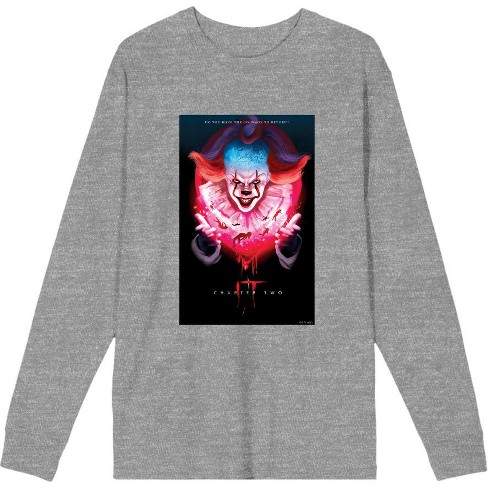 It Chapter 2 Pennywise Glow Fan Poster Adult Long Sleeve Tee - image 1 of 2