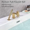 Itopfox Waterfall Roman Tub Faucet with Hand Shower, Deck Mount 3 Hole Bathtub Faucet Set High Flow Bath Tub Faucet Set Solid Brass, Brushed Gold - 2 of 4