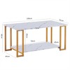 NicBex Modern 39.37" Rectangle Coffee Table with 2 Layers Shelves for Living Room and Bedroom - 2 of 4