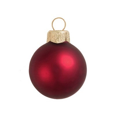 Northlight 2ct Matte Glass Ball Christmas Ornament Set 6" - Bordeaux Red