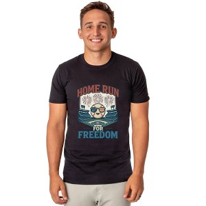 American Inspired Baseball T-Shirt Men's Home Run For Freedom Top - 1 of 4