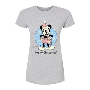 Women's - Disney - Mickey Merry Christmas Fitted Graphic T-Shirt - 1 of 3