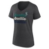 MLB Seattle Mariners Women's Gray Short Sleeve V-Neck T-Shirt - 2 of 3