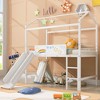NicBex Twin Size Bunk Bed Classic House Shape Loft Bed Metal Bed Frame with Blackboard, Guardrails, Slide and Ladder, No Box Spring Required - 2 of 4