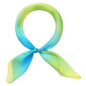 INSPIRE CHIC Women's Chiffon Colorful Gradient Square Soft Sheer Neck Scarves 1Pc - 1 of 4