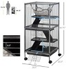 Rolling Metal Small Animal Cage with 4 Tiers and Hammock for Chinchillas,44'' Large Pet Habitat - LAOTIES - 2 of 4