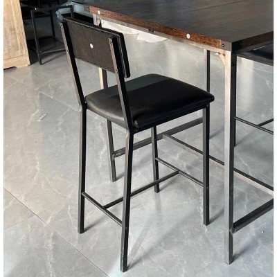 Counter Stools - PU Leather Upholstered with Back and Thickened Metal Legs for Bars, Kitchens, Islands, Dining Areas