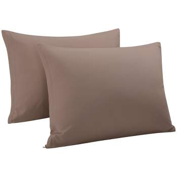 PiccoCasa Cotton Pillow Cover Cases Zippered Pillowcases 2 Pcs