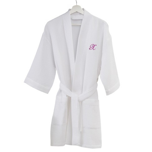 Personalization Mall Embroidered Waffle Weave Robe - White - image 1 of 4