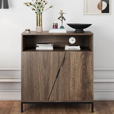 Oblique Door Sideboard Buffet Cabinet, Adjustable Shelves, Ideal for Kitchen, Bedroom and Living Room