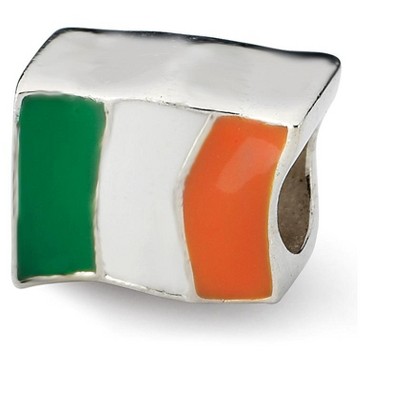 Black Bow Jewelry Sterling Silver and Enamel Ireland Flag Bead Charm