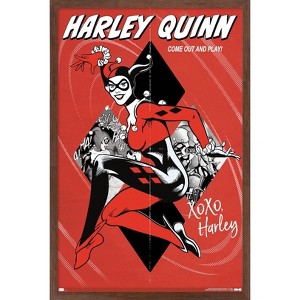 Trends International DC Comics - Harley Quinn - Come Out And Play Framed Wall Poster Prints - 1 of 4
