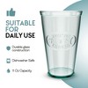 Amici Home Jus de Fruits Tumbler - Set of 4 Rustic French Embossed Glasses, 11 Oz. Recycled Green-Tinted - Lead-Free, BPA Free, Dishwasher Safe - 3 of 4