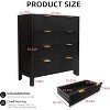 Waveform Fluted Panel Wood Dresser with 4 Storage Drawers, Modern Chest of Drawers for Bedroom, Living Room, Nursery and Hallway - 2 of 4