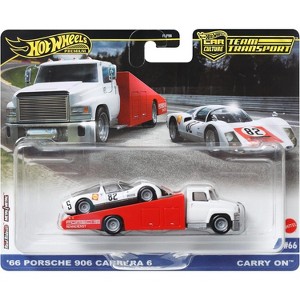 Hot Wheels 1966 Porsche 906 Carrera 6 & Carry On Team Transport Premium - 1 of 3