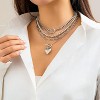 HTUTWOO Layered Gold Necklace Non Tarnish Stack for Women Paperclip Chain Necklace Retro Coin Medallion Heart Pendant Necklace Gold Jewelry Set - 3 of 4