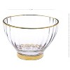 Classic Touch Set of 4 Straight Line Textured Dessert Bowls with Vivid Gold Rim and Base - image 2 of 4