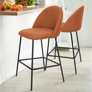 Nano 25" Upholstered Counter Height Bar Stools Set of 4 Armless Bar Chair with Backrest Wider Seat for Kitchen Island Home Bar-Maison Boucle - 1 of 4